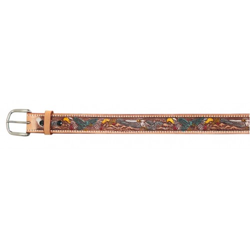 Tooled and Painted Aztec BELT