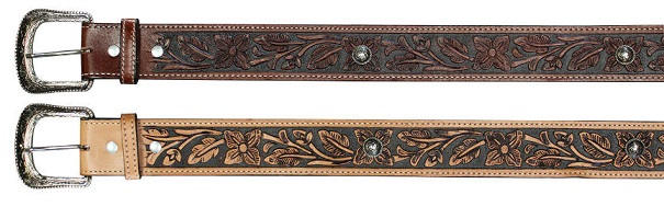 Brown or honey Colored Painted LEATHER BELT