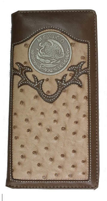 Bone colored Roper Ostrich Patterned LEATHER Wallet