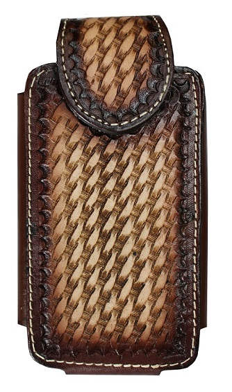 X Large Brown iPhone / Smart Phone tooled leather