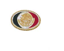 Mexican FLAG Oval Concho