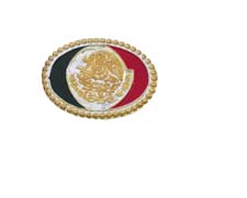 Mexican Flag Oval Concho