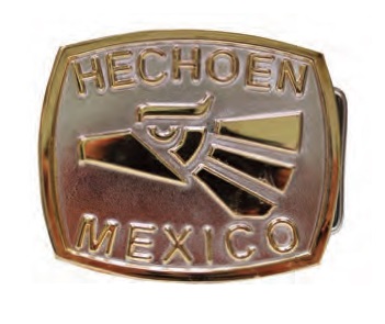 Gold ''Hecho en MEXICO'' Rectangle Buckle