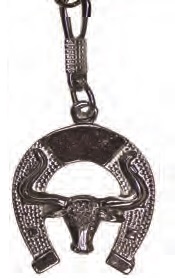 Lucky HORSE Shoe with Longhorn Head Key-chain