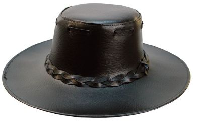 LEATHER Imitation Hat Black