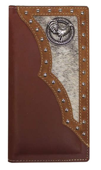 Roper Wallet with Cow Hair and Concho