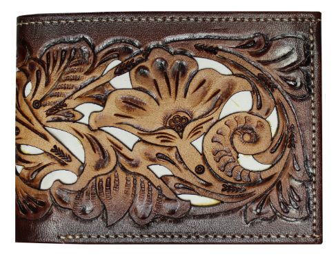 Bi-fold Tooled Floral WALLET