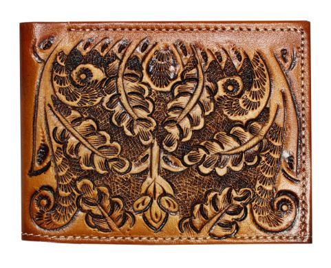 Bi-fold Tooled Floral WALLET