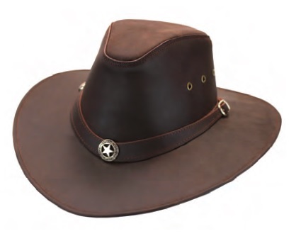 HAT, Leather with Star Concho HATband