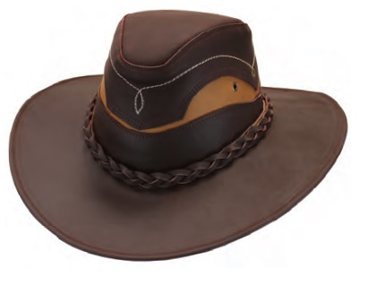 HAT, Leather with 2-tone Leather Patch