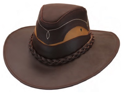 Leather HAT with 2-tone Leather Patch