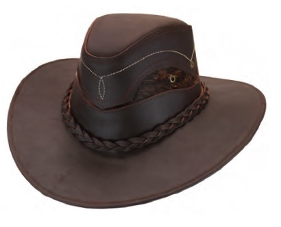 Hat, LEATHER with Cowhide Patch