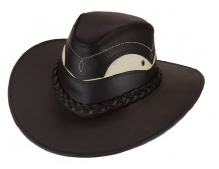 Hat, LEATHER with Cowhide Patch