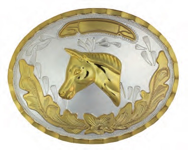 Oval with Horse head BUCKLE