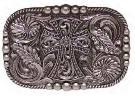 Sliver Buckle With Cross