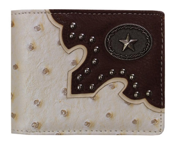 WALLET, Bone Color Star concho