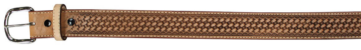 Brown tooled LEATHER BELT