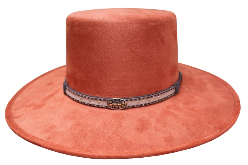 HAT, Suede Flat Top Rust