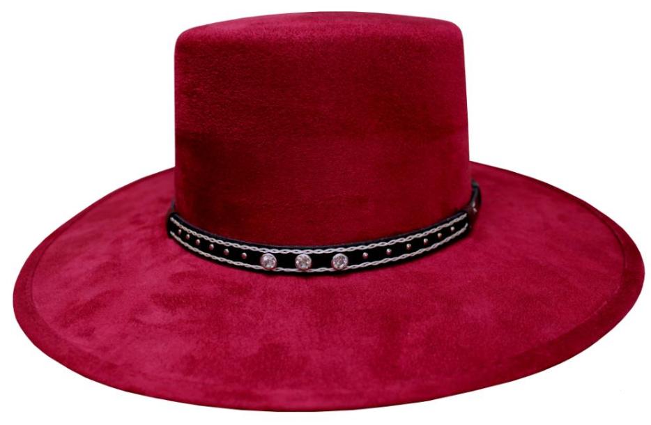 HAT, Suede Flat Top Maroon