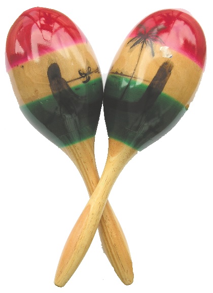 Wooden Three Color Maracas