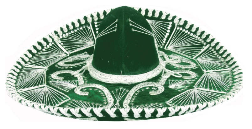 Mariachi HAT Green and Silver with Sequins