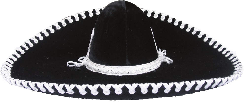 Child's Medium Black Velvet Charro HAT