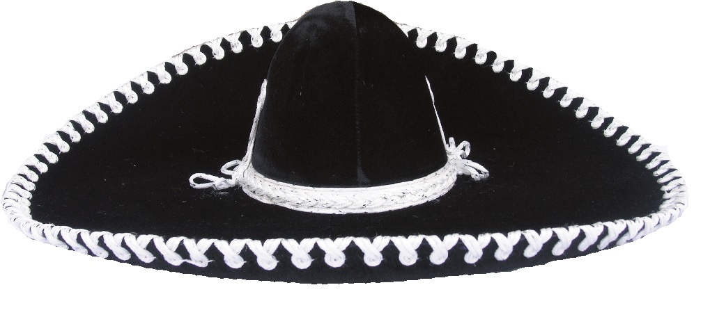 Child's Medium Black Velvet Charro Hat