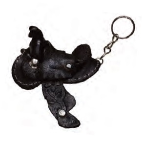 Black Mini Saddle Key Chain