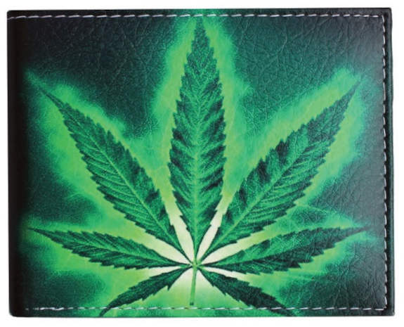 Bi-fold Wallet Hemp Leaf Print