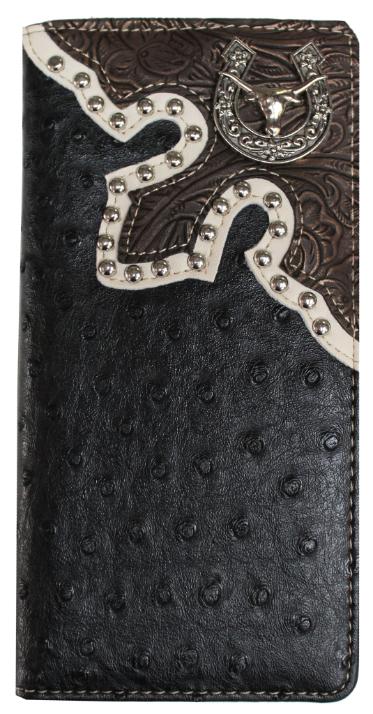 Black Checkbook WALLET HS/LH Concho