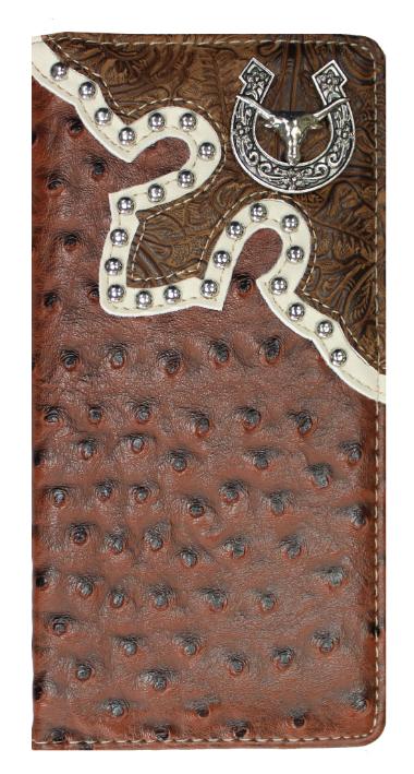 Brown  Checkbook Wallet HS/LH Concho