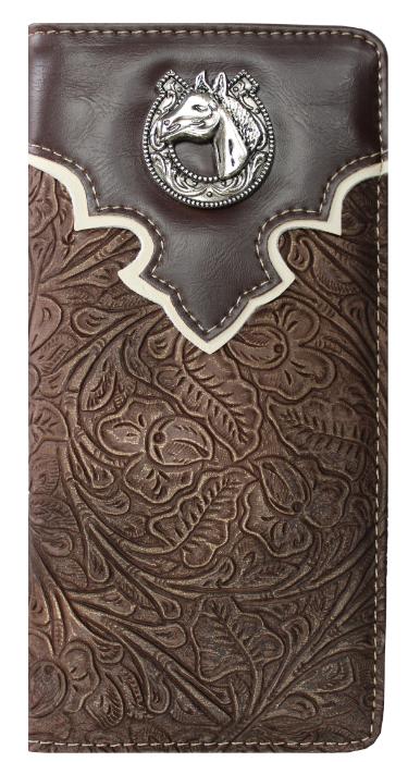 Brown Checkbook HH/HS Concho WALLET