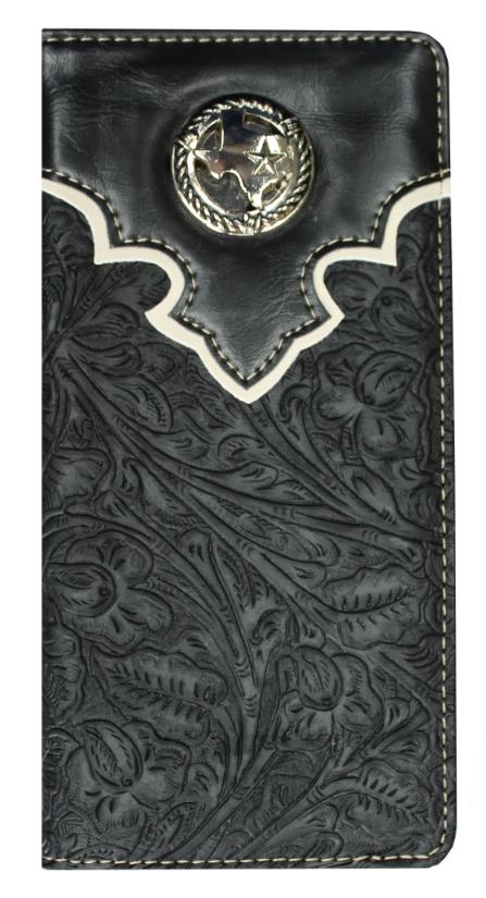 BlAck ChEckbook WAllEt TExAs Concho