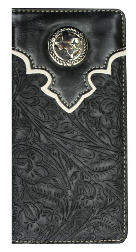 Black Checkbook WALLET Texas Concho