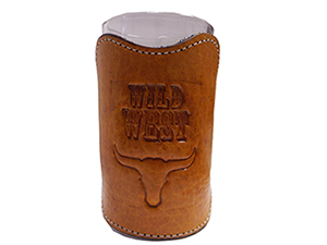 Draft leather glass holders