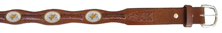 Bull Rider Single Concho Leather Belt