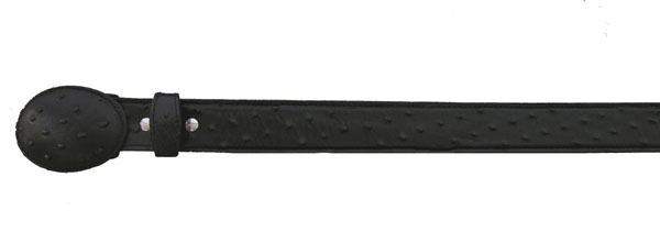 Leather BELTs-Exotic Print Ostrich Black