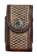 Tooled Basket Weave CELL PHONE Pouch