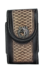 Tooled Basket Weave CELL PHONE Pouch