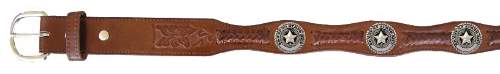 Texas Seal Concho Belt Brown