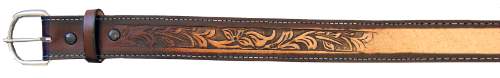 Tooled LEATHER Belt Brown With Name Space