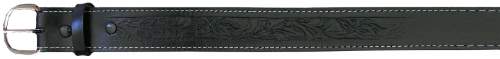 Tooled Leather BELT Black With Name Space