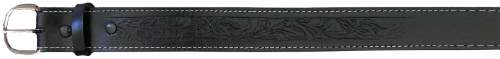 Tooled LEATHER BELT Black With Name Space