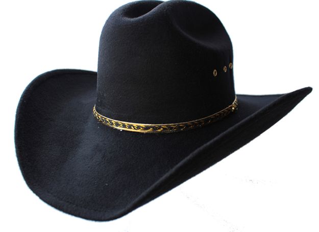 ''''Night Rider'' Black Economy Felt COWBOY HAT