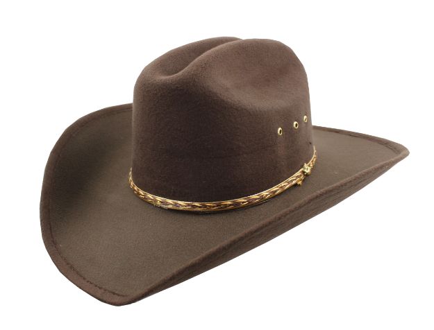 Felt ''Chocolate'' Brown COWBOY HAT