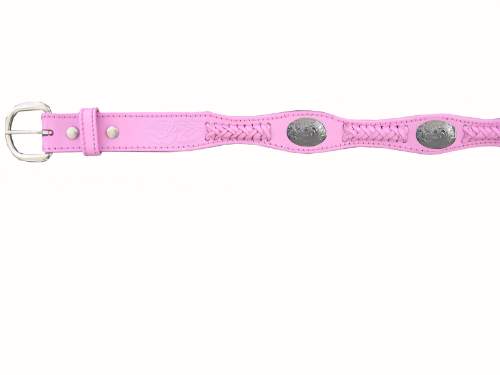 Child's Concho LEATHER BELT Pink