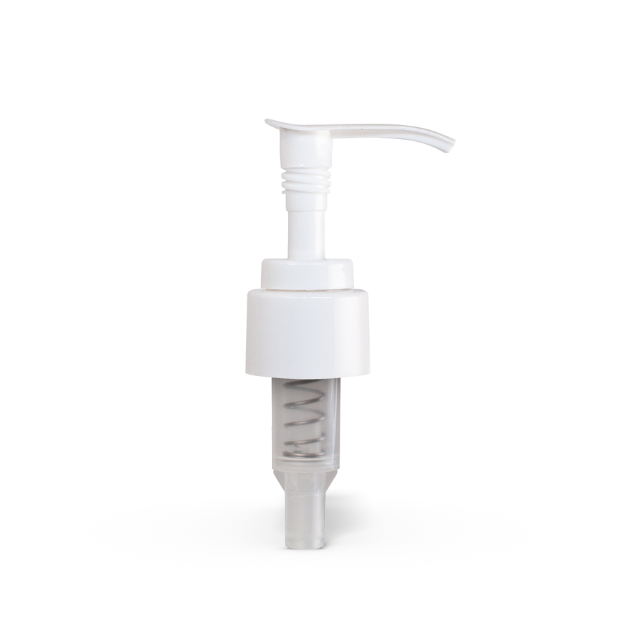 24-410 White Smooth SKIRT Saddle Lotion Pump with Dip Tube