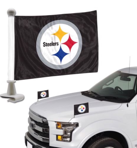 Pittsburgh STEELERS NFL Ambassador Auto Flag Pair