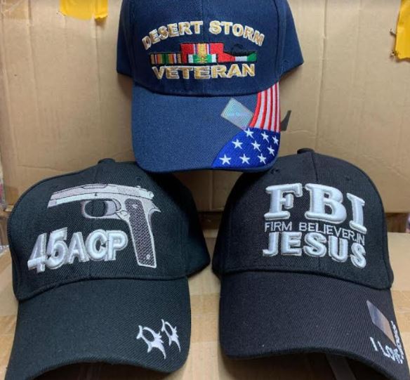BASEBALL CAPs /Hats Desert Storm Veteran, 45ACP, FBI Firm Believe