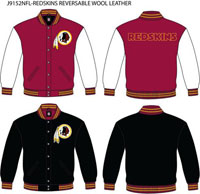 Reversible Wool LEATHER JACKET - Washington Redskins